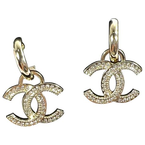 chanel diamante earrings|pre owned chanel earrings.